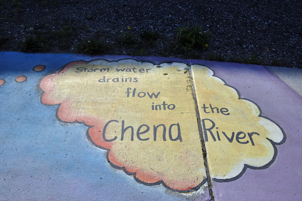 sidewalk painting in Fairbanks